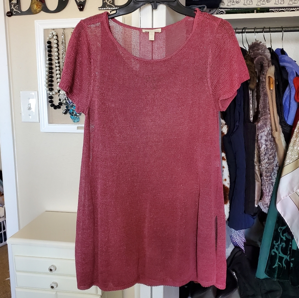 Pink knitted top with undershirt